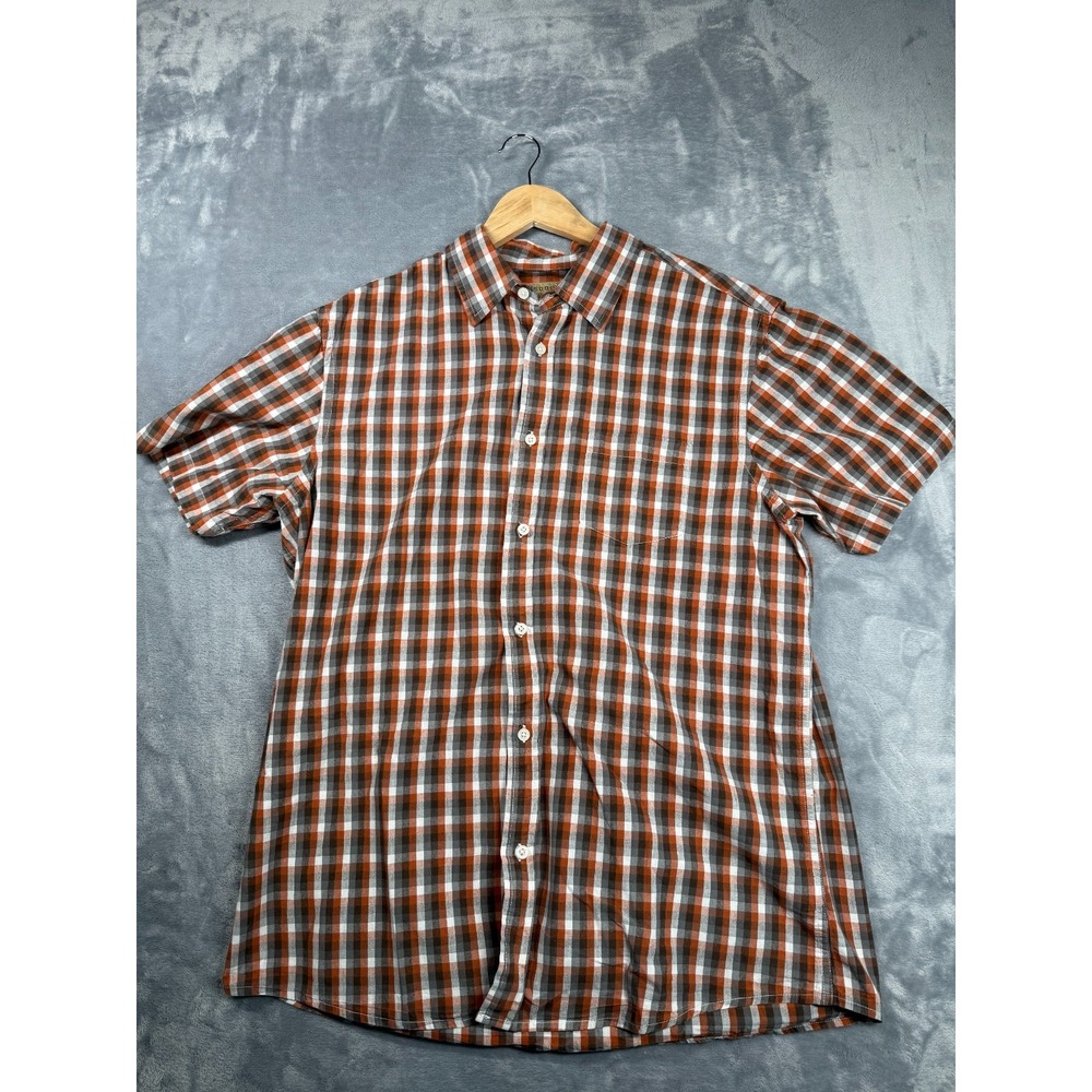 Sonoma Life Style Shirt Men Large Multicolor Plaid Cotton Button Up Short Sleeve